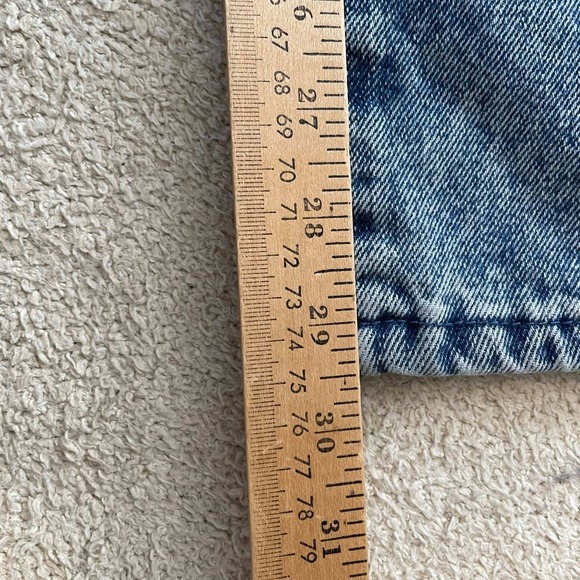 Blue Asphalt Crossover Waist Wide Leg Acid Wash Jeans Blue Denim Womens Large - Picture 5 of 7